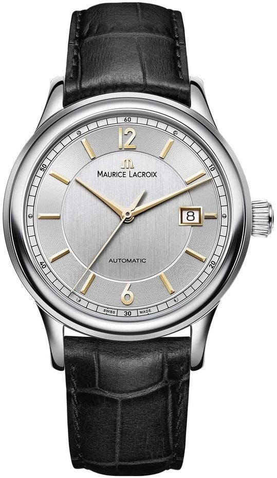 Maurice Lacroix LC6098-SS001-121-1 Maurice Lacroix LC6098-SS001-121-1Наручные часы<br>Швейцарские часы Maurice Lacroix Les Classiques LC6098-SS001-121-1Представленная модель входит в коллекцию Les Classiques. Это мужские часы. Материал корпуса часов — сталь. Циферблат часов защищает сапфировое стекло. Часы этой модели обладают водозащитой 30 м. В этих часах используются такие усложнения как дата. Часы обладают корпусом 40 мм. Механизм ML115 - механический с модулем автоподзавода, 28 800 полуколебаний/час, запас хода 38 часов. <br><br>Пол: Мужские<br>Страна-производитель: Швейцария<br>Механизм: Механический<br>Материал корпуса: Сталь<br>Материал ремня/браслета: Кожа<br>Водозащита, диапазон: 20 - 100 м<br>Стекло: Сапфировое<br>Толщина корпуса: None<br>Стиль: Классика