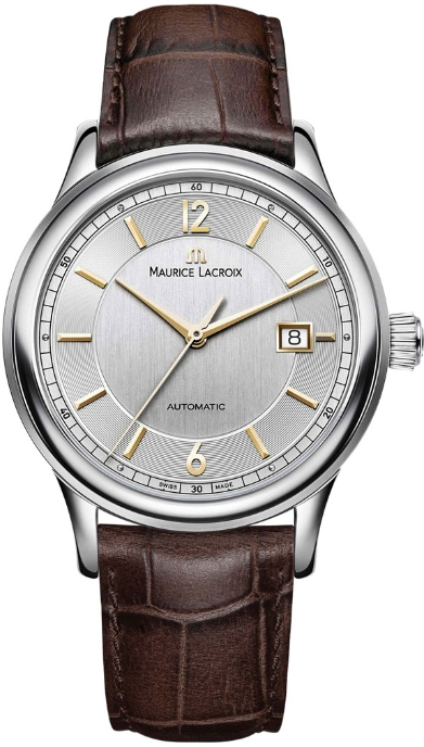 Maurice Lacroix Les Classiques Date LC6098-SS001-132-2 Maurice Lacroix Les Classiques Date LC6098-SS001-132-2Наручные часы<br>Швейцарские часы Maurice Lacroix Les Classiques Date LC6098-SS001-132-2<br><br>Пол: Мужские<br>Страна-производитель: Швейцария<br>Механизм: Механический<br>Материал корпуса: Сталь<br>Материал ремня/браслета: Кожа<br>Водозащита, диапазон: None<br>Стекло: Сапфировое<br>Толщина корпуса: None<br>Стиль: None