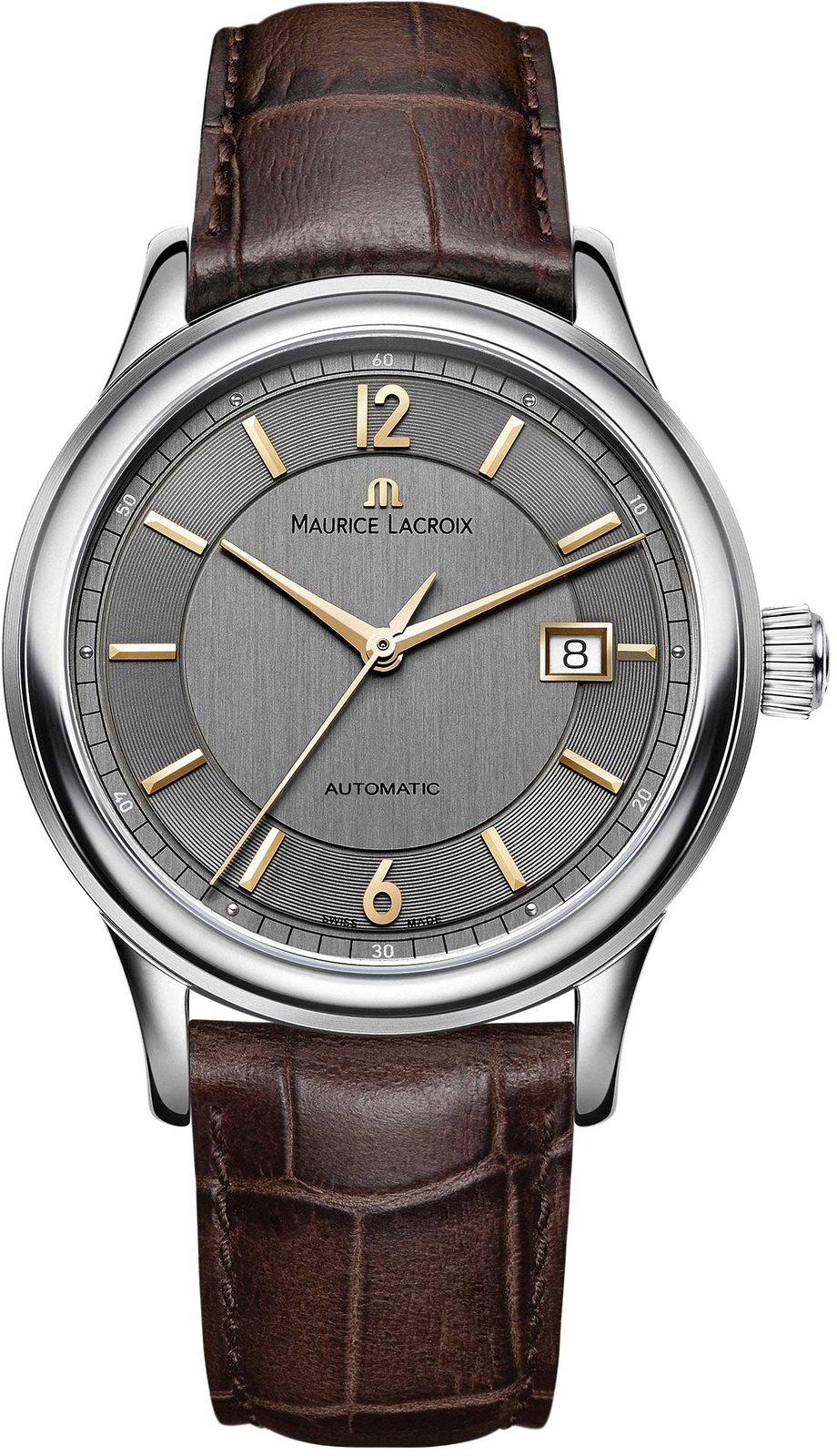 Maurice Lacroix Les Classiques LC6098-SS001-320-2 Maurice Lacroix Les Classiques LC6098-SS001-320-2Наручные часы<br>Швейцарские часы Maurice Lacroix Les Classiques LC6098-SS001-320-2Представленная модель входит в коллекцию Les Classiques. Это мужские часы. Материал корпуса часов — сталь. Циферблат часов защищает сапфировое стекло. Часы этой модели обладают водозащитой 30 м. В этих часах используются такие усложнения как дата. Часы обладают корпусом 40 мм. Механизм ML115 - механический с модулем автоподзавода, 28 800 полуколебаний/час, запас хода 38 часов. <br><br>Пол: Мужские<br>Страна-производитель: Швейцария<br>Механизм: Механический<br>Материал корпуса: Сталь<br>Материал ремня/браслета: Кожа<br>Водозащита, диапазон: 20 - 100 м<br>Стекло: Сапфировое<br>Толщина корпуса: None<br>Стиль: Классика
