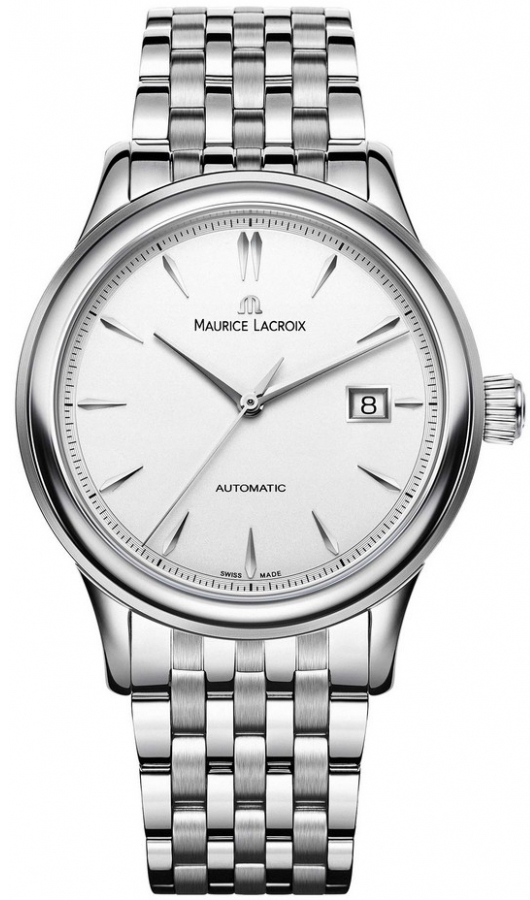Maurice Lacroix LC6098-SS002-130-1 Maurice Lacroix LC6098-SS002-130-1Наручные часы<br>Швейцарские часы Maurice Lacroix Les Classiques LC6098-SS002-130-1Представленная модель входит в коллекцию Les Classiques. Это мужские часы. Материал корпуса часов — сталь. Циферблат часов защищает сапфировое стекло. Часы этой модели обладают водозащитой 30 м. В этих часах используются такие усложнения как дата. Часы обладают корпусом 40 мм. Механизм ML115 - механический с модулем автоподзавода, 28 800 полуколебаний/час, запас хода 38 часов. <br><br>Пол: Мужские<br>Страна-производитель: Швейцария<br>Механизм: Механический<br>Материал корпуса: Сталь<br>Материал ремня/браслета: Сталь<br>Водозащита, диапазон: 20 - 100 м<br>Стекло: Сапфировое<br>Толщина корпуса: None<br>Стиль: Классика