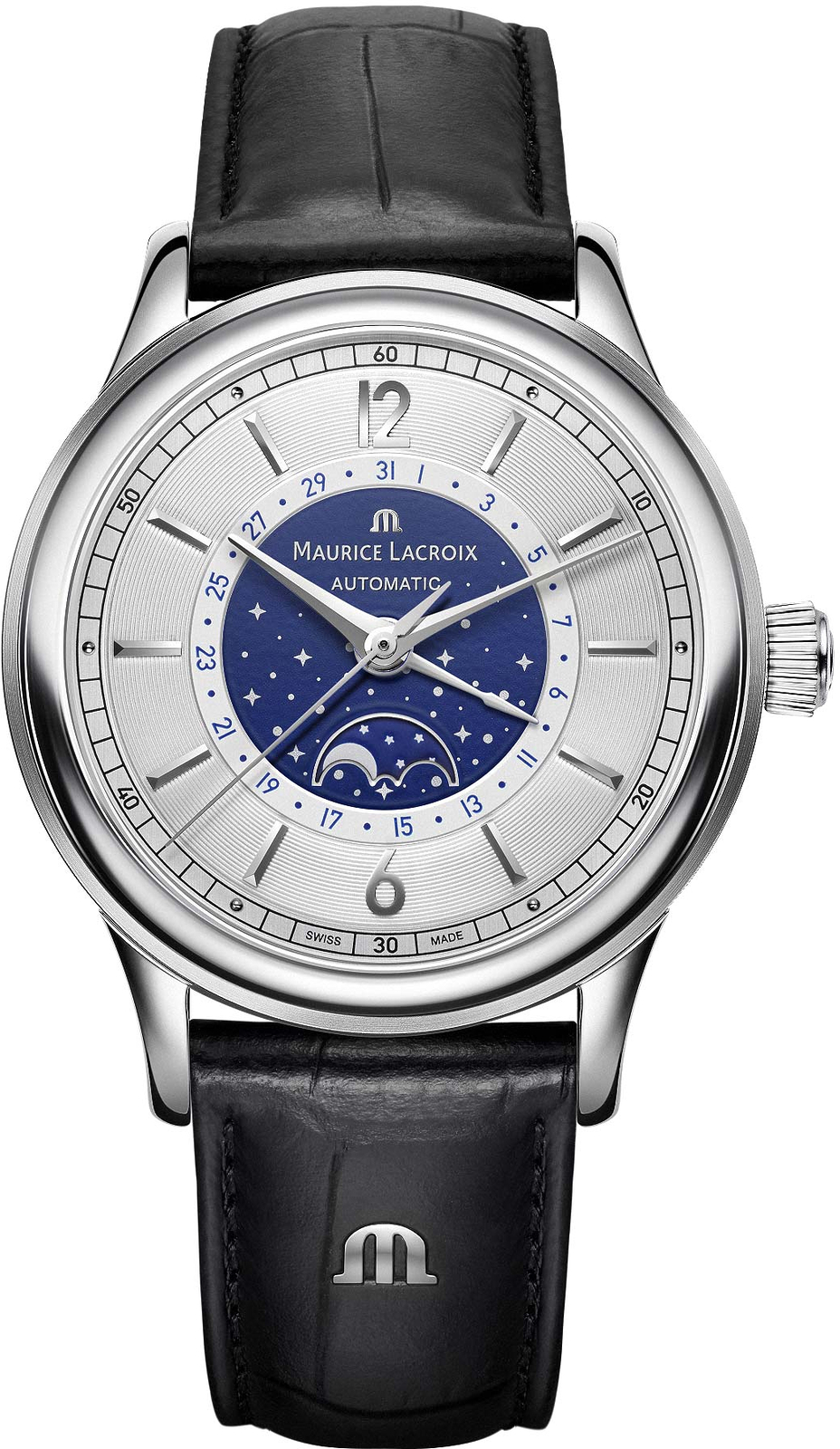 Maurice Lacroix Les Classiques LC6168-SS001-122-1 Maurice Lacroix Les Classiques LC6168-SS001-122-1Наручные часы<br>Швейцарские часы Maurice Lacroix Les Classiques LC6168-SS001-122-1<br><br>Пол: Мужские<br>Страна-производитель: Швейцария<br>Механизм: Механический<br>Материал корпуса: Сталь<br>Материал ремня/браслета: Кожа<br>Водозащита, диапазон: None<br>Стекло: Сапфировое<br>Толщина корпуса: None<br>Стиль: None