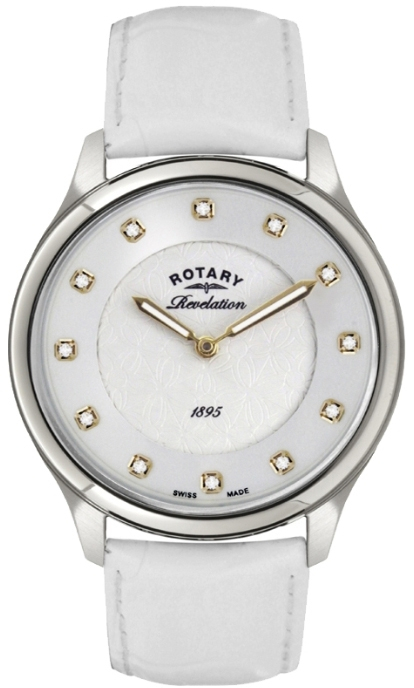 Rotary Revelation LS02965/06/41 Rotary Revelation LS02965/06/41Наручные часы<br>Швейцарские часы Rotary Revelation LS02965/06/41<br><br>Пол: Женские<br>Страна-производитель: Швейцария<br>Механизм: Кварцевый<br>Материал корпуса: Сталь<br>Материал ремня/браслета: Кожа<br>Водозащита, диапазон: 20 - 100 м<br>Стекло: Сапфировое<br>Толщина корпуса: 11 мм<br>Стиль: Классика