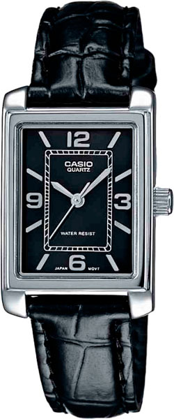 Casio LTP-1234PL-1A Casio LTP-1234PL-1AНаручные часы<br>Японские часы Casio LTP-1234PL-1A<br><br>Пол: Женские<br>Страна-производитель: Япония<br>Механизм: Кварцевый<br>Материал корпуса: Сталь<br>Материал ремня/браслета: Кожа<br>Водозащита, диапазон: None<br>Стекло: Минеральное<br>Толщина корпуса: 7,4 мм<br>Стиль: None