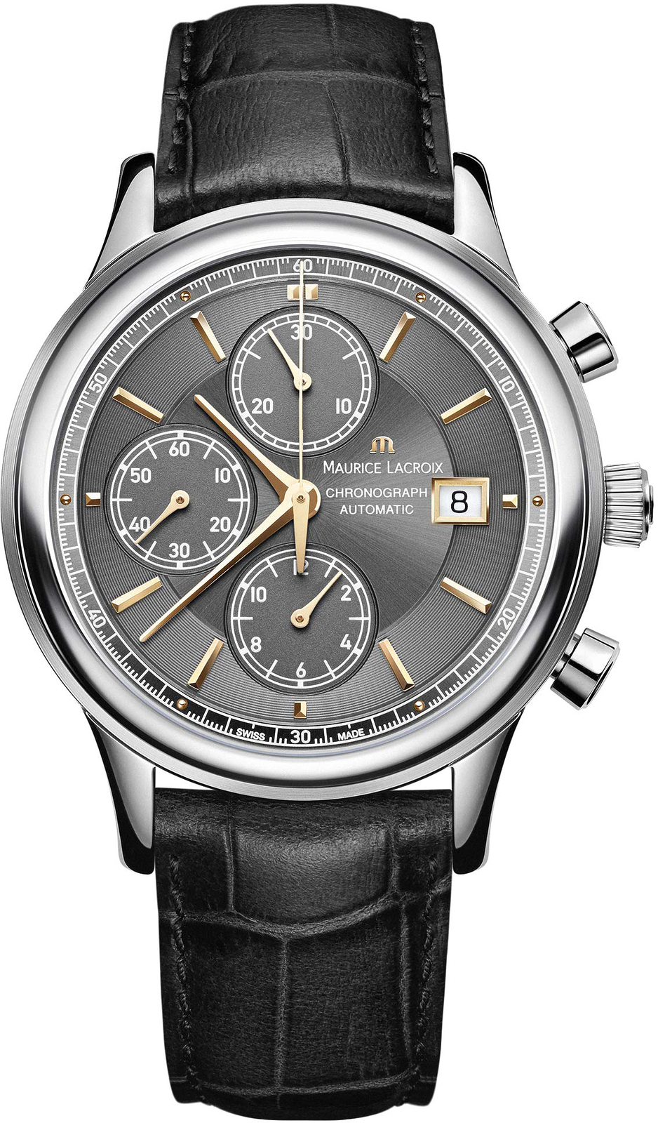 Maurice Lacroix Les Classiques LC6158-SS001-330-1 Maurice Lacroix Les Classiques LC6158-SS001-330-1Наручные часы<br>Швейцарские часы Maurice Lacroix Les Classiques LC6158-SS001-330-1<br><br>Пол: Мужские<br>Страна-производитель: Швейцария<br>Механизм: Механический<br>Материал корпуса: Сталь<br>Материал ремня/браслета: Кожа<br>Водозащита, диапазон: 20 - 100 м<br>Стекло: Сапфировое<br>Толщина корпуса: None<br>Стиль: Классика