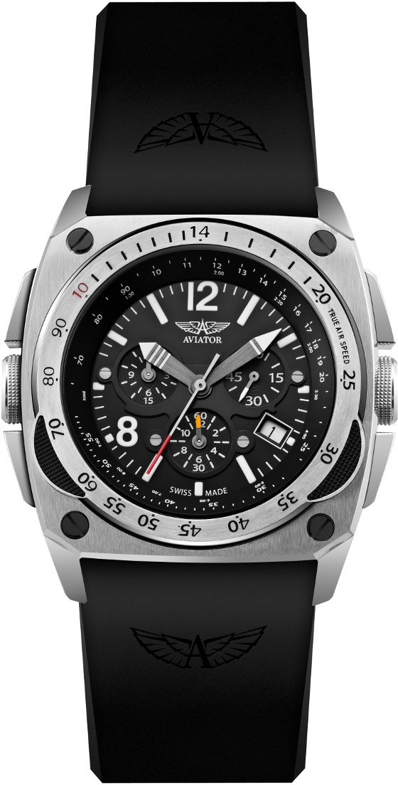 Aviator MIG-29 Cockpit Chrono M.2.04.0.009.6 Aviator MIG-29 Cockpit Chrono M.2.04.0.009.6Наручные часы<br>Швейцарские часы Aviator MIG-29 Cockpit Chrono M.2.04.0.009.6Данная модель — яркий представитель коллекции MIG-29 Cockpit Chrono. Это модные Мужские часы. Материал корпуса часов — Сталь. Ремень — Каучук. В этой модели стоит Сапфировое стекло. Водозащита - 100 м. Цвет циферблата - Черный. Циферблат часов содержит часы, минуты, секунды. В этой модели используются такие усложнения как дата, будильник, хронограф. Часы обладают корпусом 45мм.<br><br>Пол: Мужские<br>Страна-производитель: Швейцария<br>Механизм: Кварцевый<br>Материал корпуса: Сталь<br>Материал ремня/браслета: Каучук<br>Водозащита, диапазон: 100 - 150 м<br>Стекло: Сапфировое<br>Толщина корпуса: None<br>Стиль: Спорт