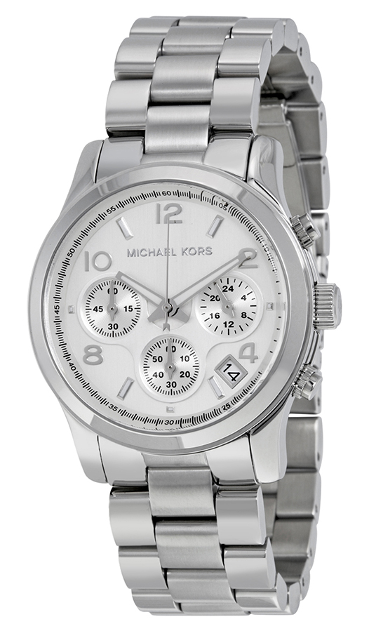 Michael Kors Runway MK5076 Michael Kors Runway MK5076Наручные часы<br>Швейцарские часы Michael Kors Runway MK5076Часы принадежат коллекции Runway. Это модные женские часы. Материал корпуса часов — сталь. Циферблат часов защищает минеральное стекло. Часы этой модели обладают водозащитой 100 м. Цвет циферблата - серебристый. Циферблат часов содержит часы, минуты, секунды. В данной модели используются следующие усложнения: дата, хронограф. Часы обладают корпусом 38мм.<br><br>Для кого?: Женские<br>Страна-производитель/: <br>Механизм: Кварцевый<br>Материал корпуса: Сталь<br>Материал ремня/браслета: Сталь<br>Водозащита, диапазон/: <br>Стекло: Минеральное<br>Толщина корпуса: 10<br>Стиль: Спорт