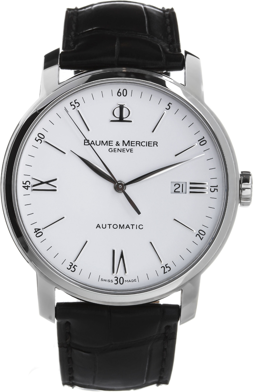 Baume&Mercier Classima MOA08592 Baume&Mercier Classima MOA08592Наручные часы<br>Швейцарские часы Baume&Mercier Classima MOA08592Часы входят в модельный ряд коллекции Classima. Это великолепные Мужские часы. Материал корпуса часов — Сталь. Ремень — Кожа. В этих часах используется Сапфировое стекло. Водозащита этих часов 30 м. Основной цвет циферблата Белый. Циферблат содержит часы, минуты, секунды. В этих часах используются такие усложнения как дата, . Диаметр корпуса 42мм.<br><br>Пол: Мужские<br>Страна-производитель: Швейцария<br>Механизм: Механический<br>Материал корпуса: Сталь<br>Материал ремня/браслета: Кожа<br>Водозащита, диапазон: 20 - 100 м<br>Стекло: Сапфировое<br>Толщина корпуса: None<br>Стиль: Классика