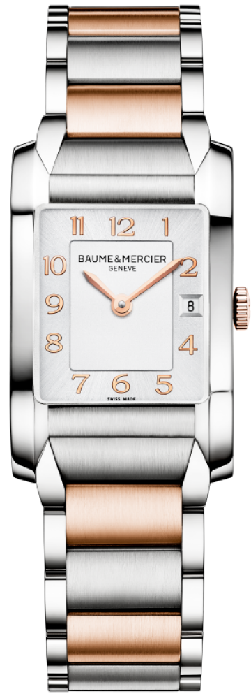 Baume&Mercier Hampton Lady MOA10108 Baume&Mercier Hampton Lady MOA10108Наручные часы<br>Швейцарские часы Baume&Mercier Hampton Lady MOA10108Данная модель — яркий представитель коллекции Hampton Lady. Это настоящие Женские часы. Материал корпуса часов — Сталь. Браслет — Сталь+Золото. Стекло - Сапфировое. Часы выдерживают давление на глубине 50 м. Основной цвет циферблата Белый. Циферблат часов содержит часы, минуты. В этих часах используются такие усложнения как дата, . Диаметр корпуса 22х34мм.<br><br>Пол: Женские<br>Страна-производитель: None<br>Механизм: Кварцевый<br>Материал корпуса: Сталь<br>Материал ремня/браслета: Сталь+Золото<br>Водозащита, диапазон: None<br>Стекло: Сапфировое<br>Толщина корпуса: 10,5 мм<br>Стиль: Классика