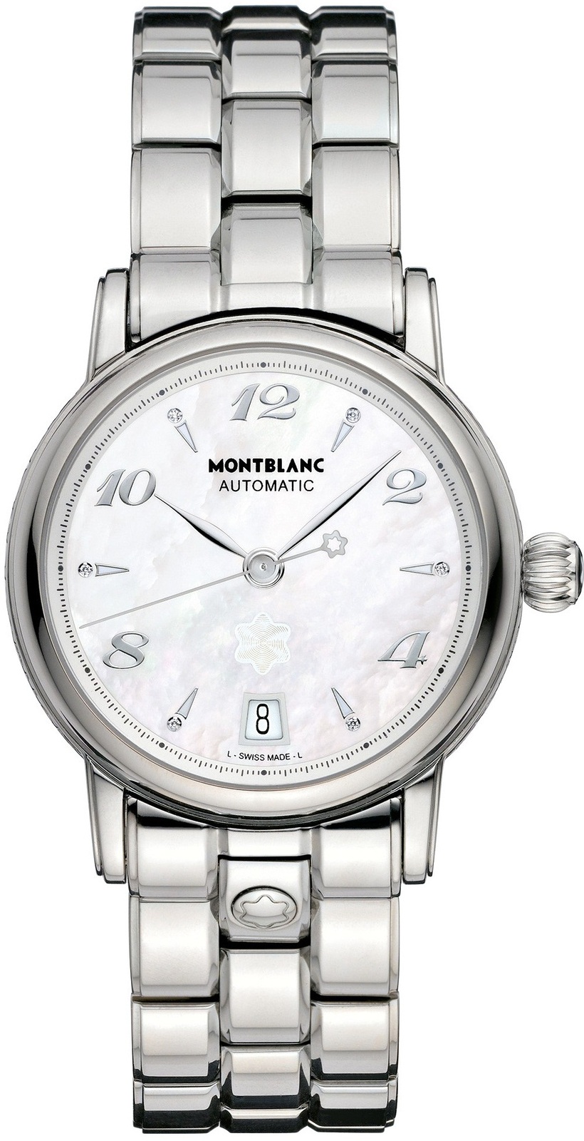 Montblanc Star 107117 Montblanc Star 107117Наручные часы<br>Швейцарские часы Montblanc Star 107117<br><br>Пол: Женские<br>Страна-производитель: Швейцария<br>Механизм: Механический<br>Материал корпуса: Сталь<br>Материал ремня/браслета: Сталь<br>Водозащита, диапазон: 20 - 100 м<br>Стекло: Сапфировое<br>Толщина корпуса: 11.7 мм<br>Стиль: Классика
