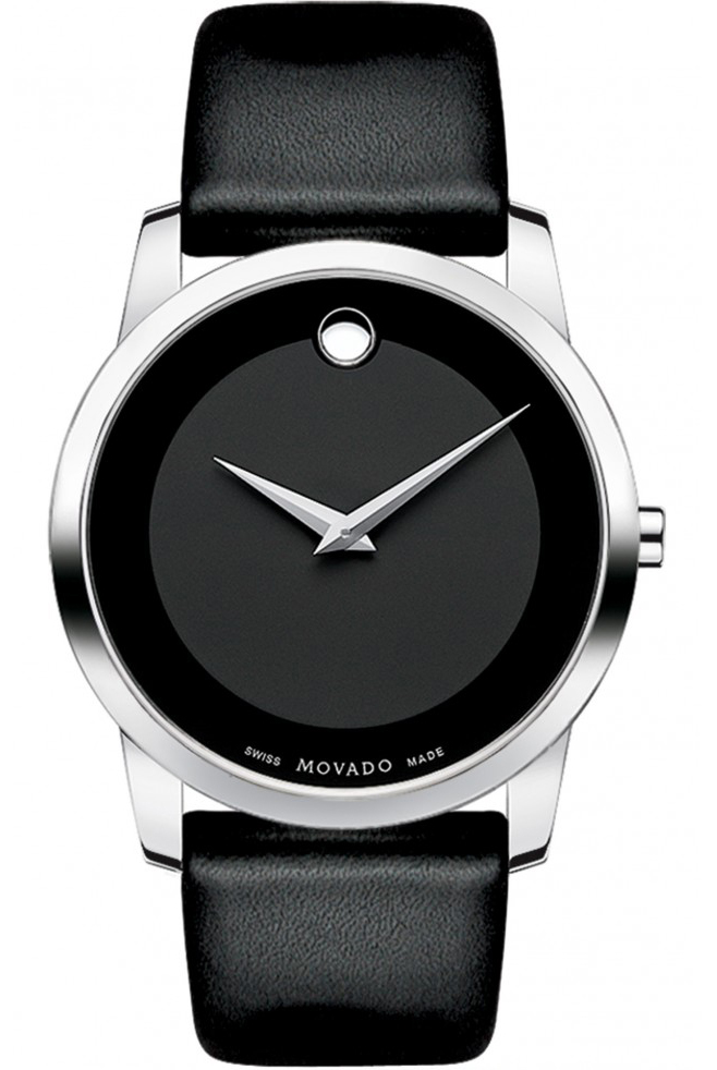 Movado Museum 606502 Movado Museum 606502Наручные часы<br>Швейцарские часы Movado Museum 606502<br><br>Пол: Мужские<br>Страна-производитель: Швейцария<br>Механизм: Кварцевый<br>Материал корпуса: Сталь<br>Материал ремня/браслета: Кожа<br>Водозащита, диапазон: 20 - 100 м<br>Стекло: Сапфировое<br>Толщина корпуса: 8 мм<br>Стиль: Классика