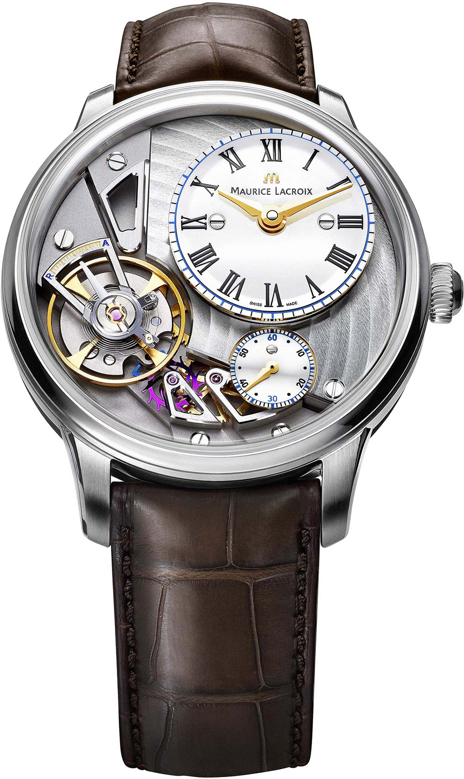 Maurice Lacroix MP6118-SS001-112-2 Maurice Lacroix MP6118-SS001-112-2Наручные часы<br>Швейцарские часы Maurice Lacroix MP6118-SS001-112-2<br><br>Пол: Мужские<br>Страна-производитель: Швейцария<br>Механизм: Механический<br>Материал корпуса: Сталь<br>Материал ремня/браслета: Кожа<br>Водозащита, диапазон: None<br>Стекло: Сапфировое<br>Толщина корпуса: None<br>Стиль: None