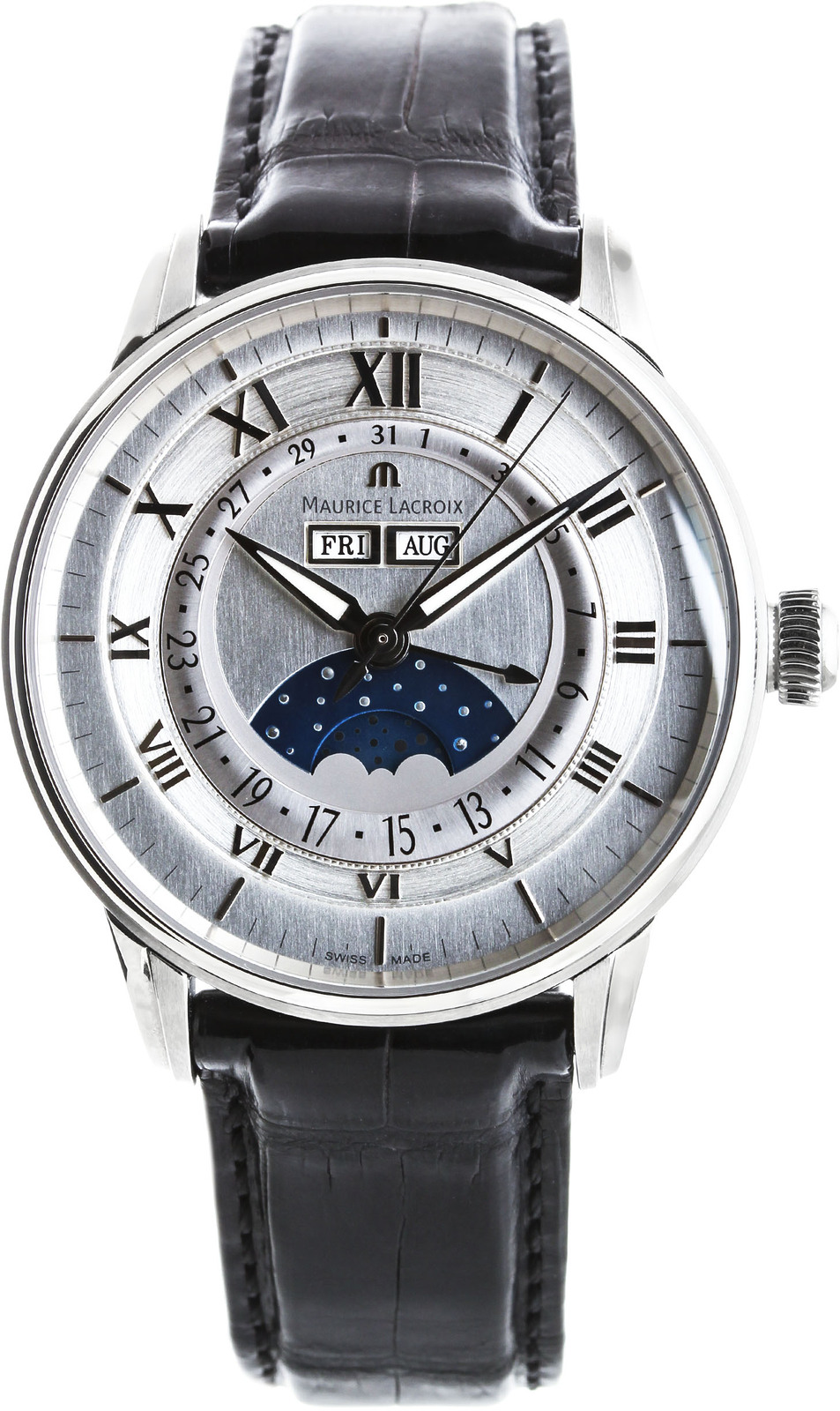 Maurice Lacroix Masterpiece MP6428-SS001-11E Maurice Lacroix Masterpiece MP6428-SS001-11EНаручные часы<br>Швейцарские часы Maurice Lacroix Masterpiece MP6428-SS001-11EПредставленная модель входит в коллекцию Masterpiece. Это настоящие Мужские часы. Материал корпуса часов — Сталь. Ремень — Кожа. В этих часах используется Сапфировое стекло. Водозащита - 50 м. Основной цвет циферблата Серый.<br><br>Пол: Мужские<br>Страна-производитель: Швейцария<br>Механизм: Механический<br>Материал корпуса: Сталь<br>Материал ремня/браслета: Кожа<br>Водозащита, диапазон: 20 - 100 м<br>Стекло: Сапфировое<br>Толщина корпуса: None<br>Стиль: Классика