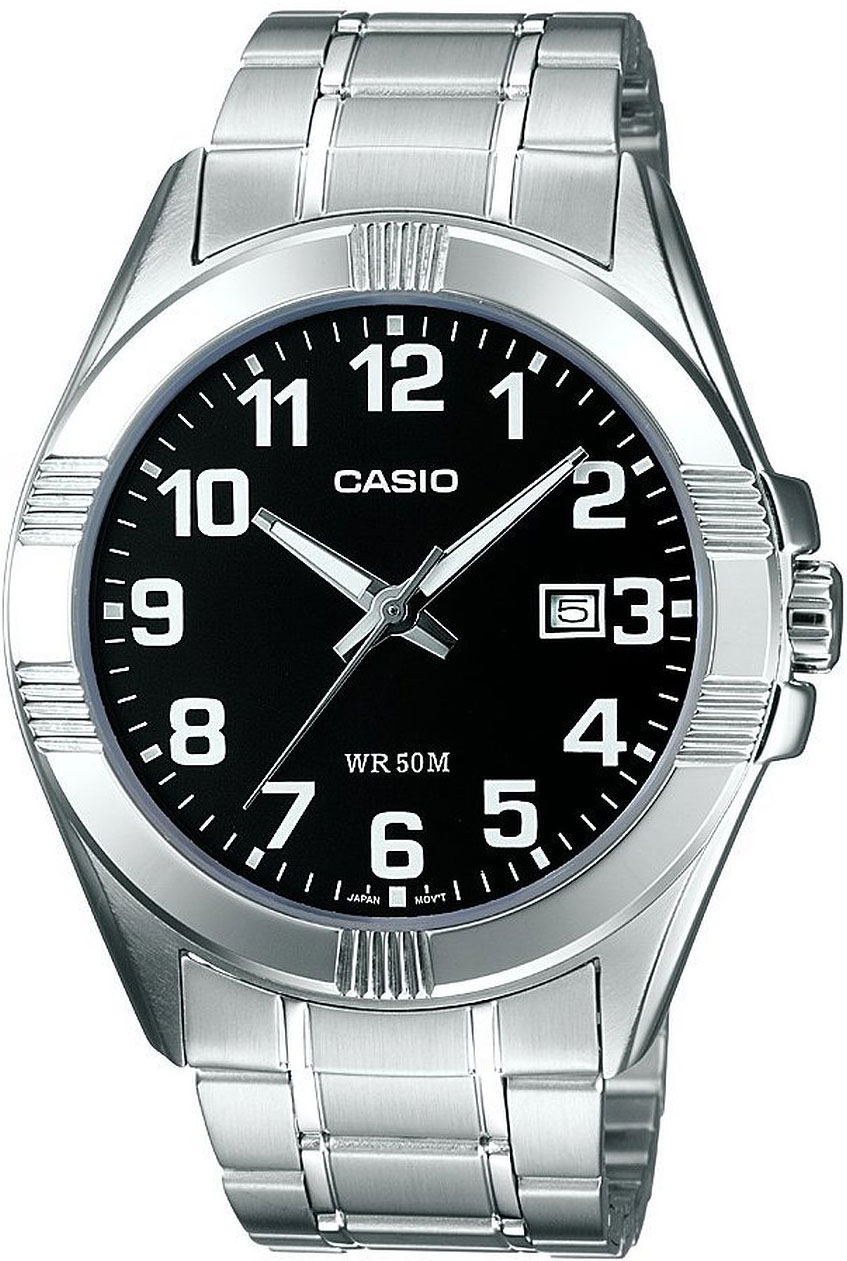 Casio MTP-1308PD-1B Casio MTP-1308PD-1BНаручные часы<br>Японские часы Casio MTP-1308PD-1B<br><br>Пол: Мужские<br>Страна-производитель: Япония<br>Механизм: Кварцевый<br>Материал корпуса: Латунь<br>Материал ремня/браслета: Сталь<br>Водозащита, диапазон: None<br>Стекло: Минеральное<br>Толщина корпуса: 9,2 мм<br>Стиль: None