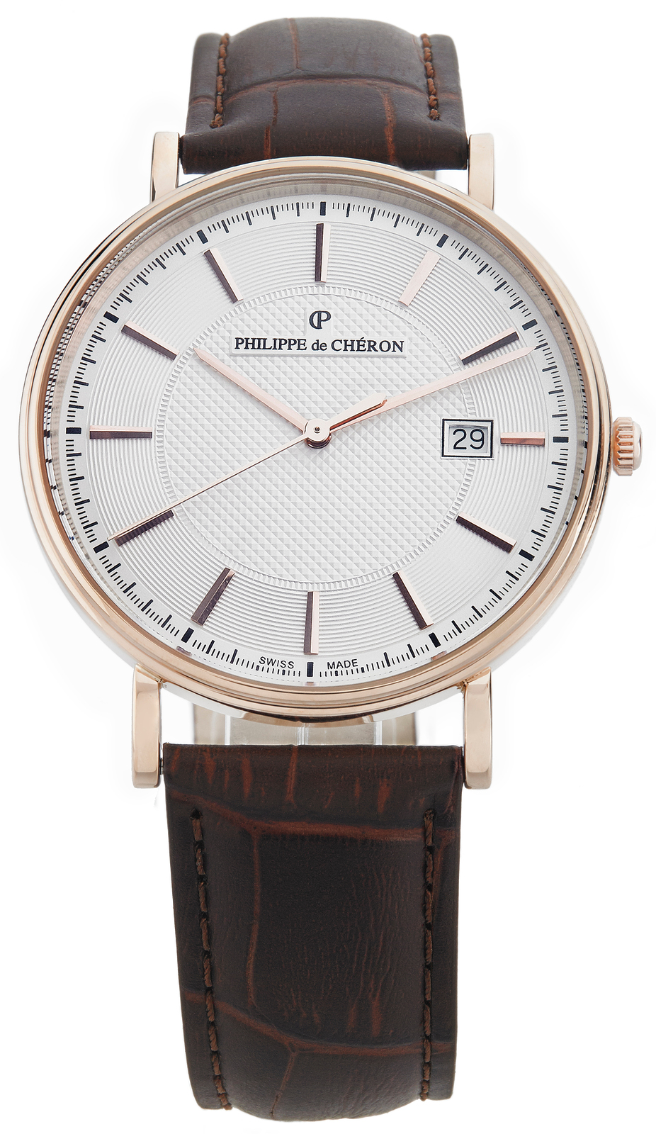 Philippe de Cheron Crusader 1004.1262N Philippe de Cheron Crusader 1004.1262NНаручные часы<br>Швейцарские часы Philippe de Cheron Crusader 1004.1262N<br><br>Пол: Мужские<br>Страна-производитель: Швейцария<br>Механизм: Кварцевый<br>Материал корпуса: Золото<br>Материал ремня/браслета: Кожа<br>Водозащита, диапазон: 20 - 100 м<br>Стекло: Сапфировое<br>Толщина корпуса: 5.5 мм<br>Стиль: Классика