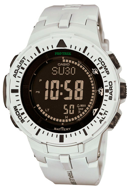 Casio Pro Trek PRG-300-7E Casio Pro Trek PRG-300-7EНаручные часы<br>Японские часы Casio Pro Trek PRG-300-7E<br><br>Пол: Мужские<br>Страна-производитель: Япония<br>Механизм: Кварцевый<br>Материал корпуса: Пластик<br>Материал ремня/браслета: Пластик<br>Водозащита, диапазон: None<br>Стекло: Минеральное<br>Толщина корпуса: 12, 30 мм<br>Стиль: None