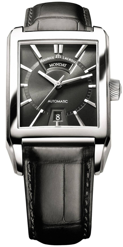 Maurice Lacroix Pontos PT6227-SS001-33E Maurice Lacroix Pontos PT6227-SS001-33EНаручные часы<br>Швейцарские часы Maurice Lacroix Pontos PT6227-SS001-33EЧасы принадежат коллекции Pontos. Это стильные Мужские часы. Материал корпуса часов — Сталь. Ремень — Кожа. Стекло - Сапфировое. Водозащита этой модели 50 м. Цвет циферблата - Черный. Часы обладают корпусом 32,5х39,5мм.<br><br>Пол: Мужские<br>Страна-производитель: Швейцария<br>Механизм: Механический<br>Материал корпуса: Сталь<br>Материал ремня/браслета: Кожа<br>Водозащита, диапазон: 20 - 100 м<br>Стекло: Сапфировое<br>Толщина корпуса: None<br>Стиль: Классика
