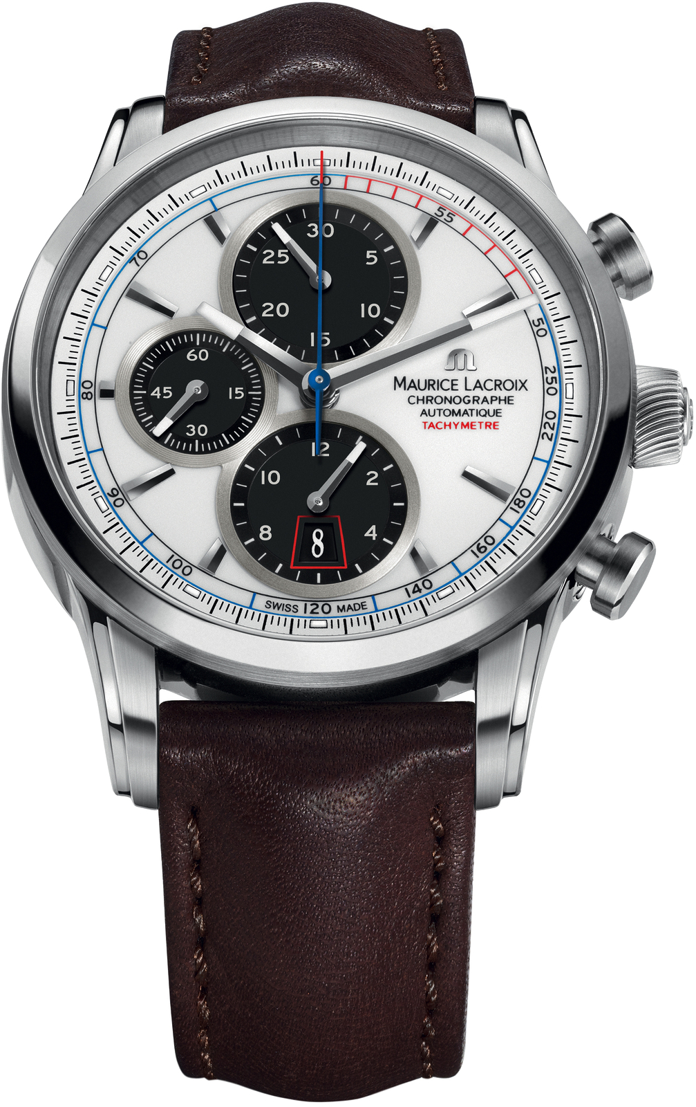 Maurice Lacroix Pontos Chronographe Retro PT6288-SS001-130-2 Maurice Lacroix Pontos Chronographe Retro PT6288-SS001-130-2Наручные часы<br>Швейцарские часы Maurice Lacroix Pontos Chronographe Retro PT6288-SS001-130-2<br><br>Пол: Мужские<br>Страна-производитель: Швейцария<br>Механизм: Механический<br>Материал корпуса: Сталь<br>Материал ремня/браслета: Кожа<br>Водозащита, диапазон: None<br>Стекло: Сапфировое<br>Толщина корпуса: None<br>Стиль: None