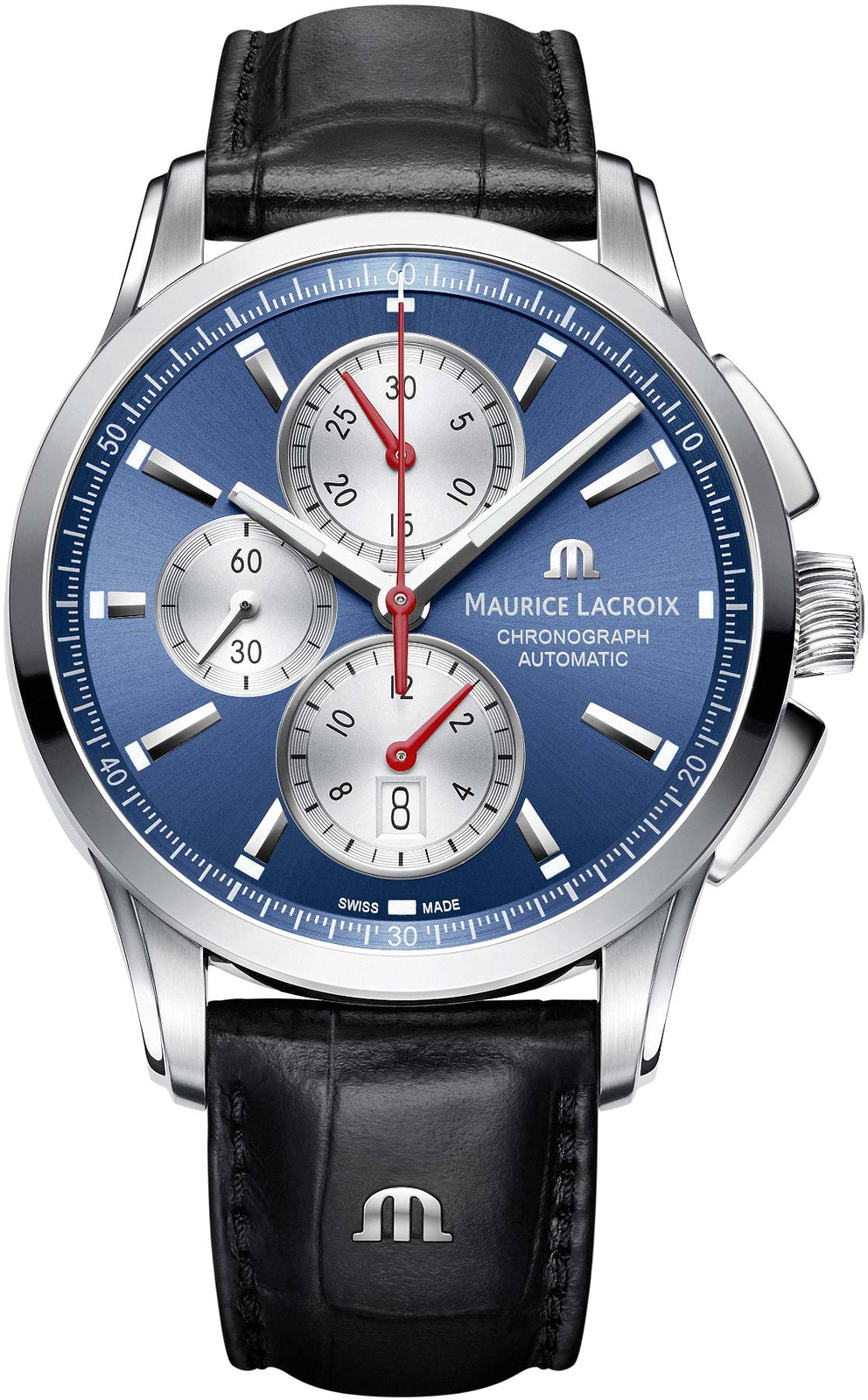 Maurice Lacroix Pontos Chronograph PT6388-SS001-430-1 Maurice Lacroix Pontos Chronograph PT6388-SS001-430-1Наручные часы<br>Швейцарские часы Maurice Lacroix Pontos Chronograph PT6388-SS001-430-1<br><br>Пол: Мужские<br>Страна-производитель: Швейцария<br>Механизм: Механический<br>Материал корпуса: Сталь<br>Материал ремня/браслета: Кожа<br>Водозащита, диапазон: None<br>Стекло: Сапфировое<br>Толщина корпуса: None<br>Стиль: None