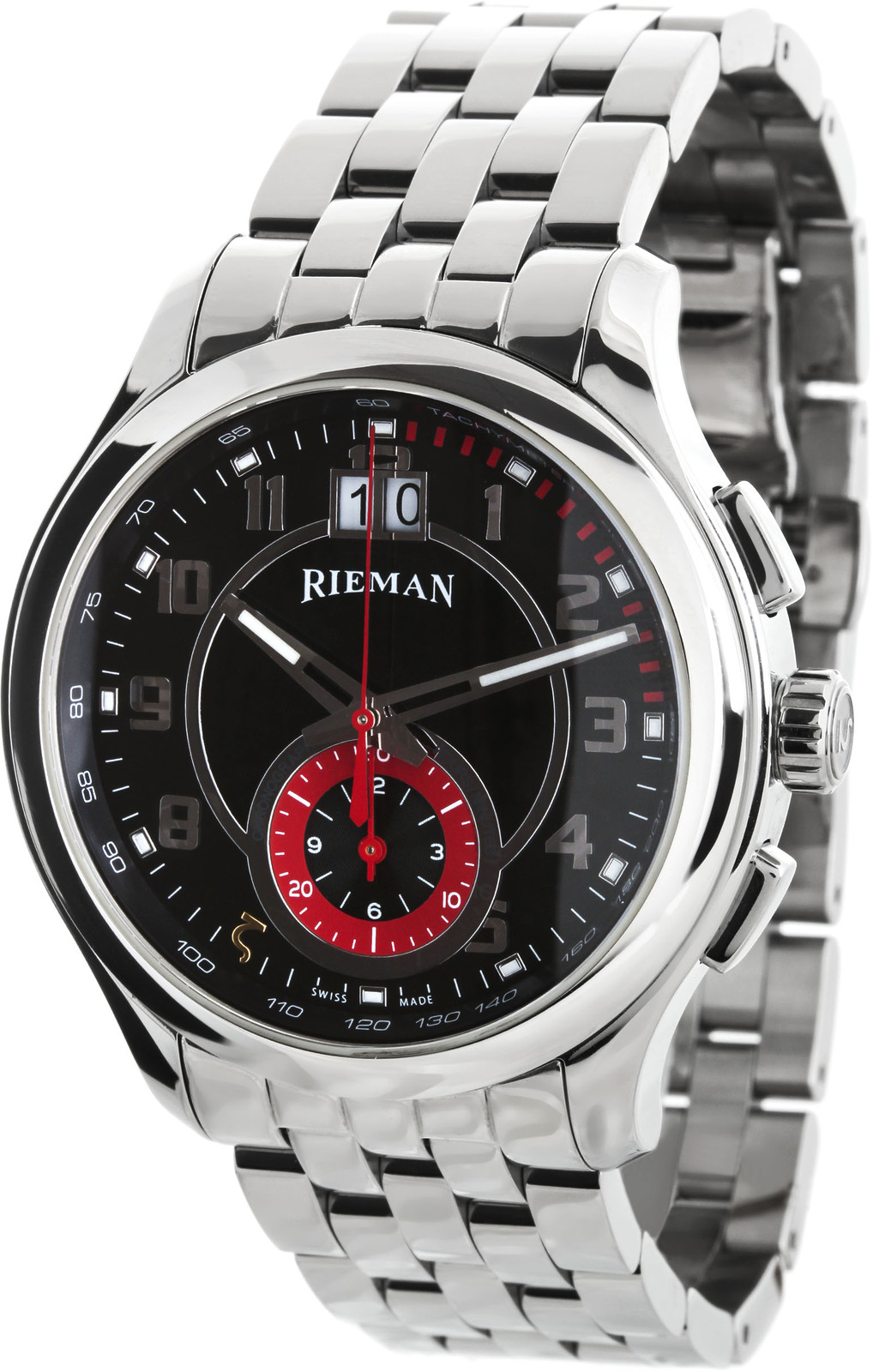 Rieman Chrono Sfero R1740.232.012 Rieman Chrono Sfero R1740.232.012Наручные часы<br>Швейцарские часы Rieman Chrono Sfero R1740.232.012Часы принадежат коллекции Chrono Sfero. Это модные мужские часы. Материал корпуса часов — сталь. Циферблат часов защищает сапфировое стекло. Водозащита этой модели 30 м. Цвет циферблата - черный. Циферблат содержит часы, минуты, секунды. В данной модели используются следующие усложнения: дата, . Корпус часов в диаметре 42мм.<br><br>Пол: Мужские<br>Страна-производитель: Швейцария<br>Механизм: Кварцевый<br>Материал корпуса: Сталь<br>Материал ремня/браслета: Сталь<br>Водозащита, диапазон: 20 - 100 м<br>Стекло: Сапфировое<br>Толщина корпуса: None<br>Стиль: Классика