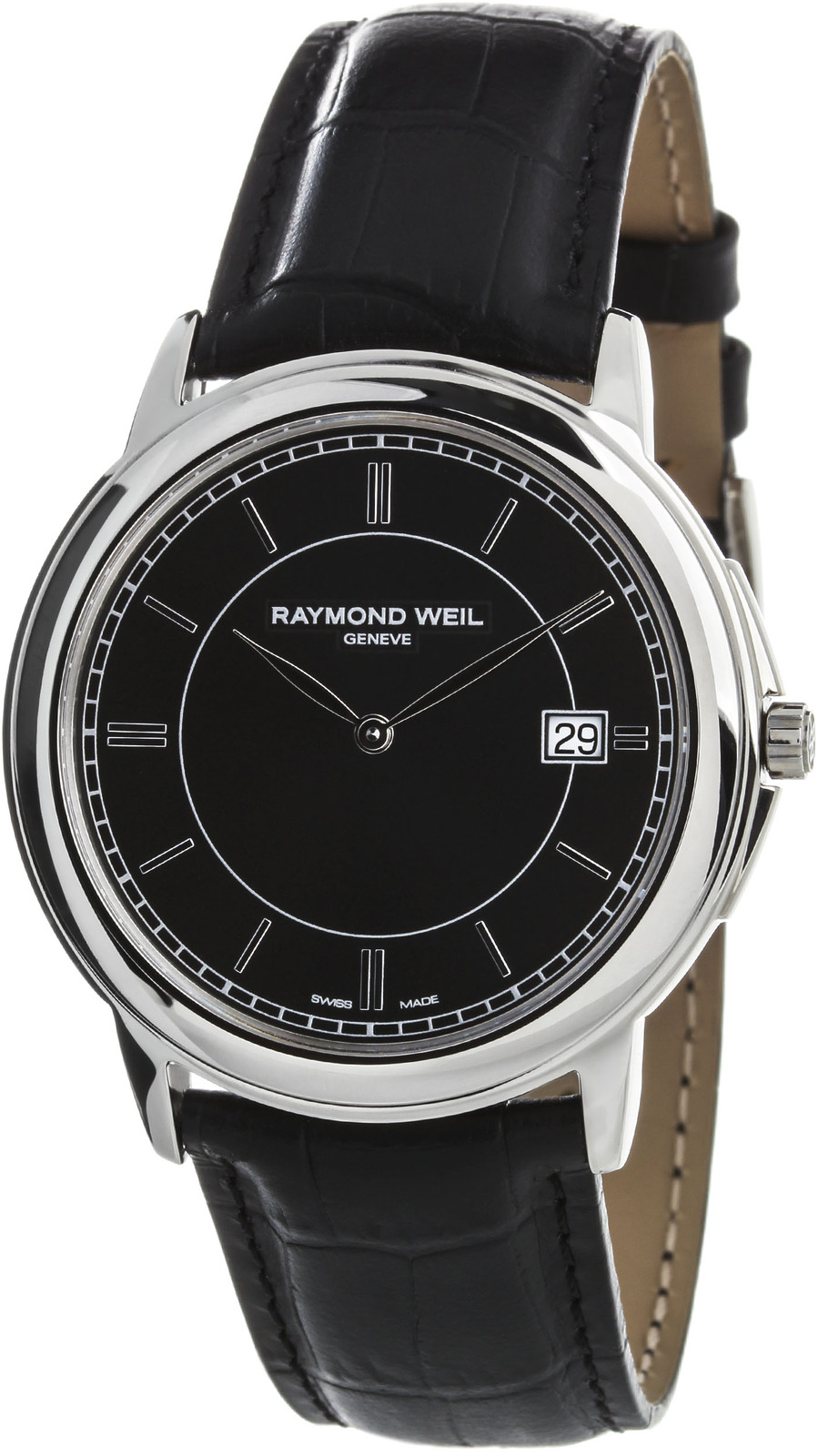 Raymond Weil Tradition 54661-STC-20001 Raymond Weil Tradition 54661-STC-20001Наручные часы<br>Швейцарские часы Raymond Weil Tradition 54661-STC-20001Часы входят в модельный ряд коллекции Tradition. Это модные мужские часы. Материал корпуса часов — сталь. В этих часах используется сапфировое стекло. Водозащита - 50 м. Основной цвет циферблата черный. Циферблат модели содержит часы, минуты. В этих часах используются такие усложнения как дата, . Размер данной модели 39мм.<br><br>Для кого?: Мужские<br>Страна-производитель: Швейцария<br>Механизм: Кварцевый<br>Материал корпуса: Сталь<br>Материал ремня/браслета: Кожа<br>Водозащита, диапазон: 20 - 100 м<br>Стекло: Сапфировое<br>Толщина корпуса/: <br>Стиль: Классика