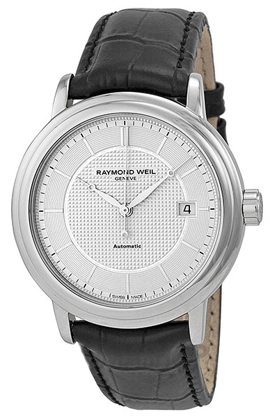 Raymond Weil Maestro 2837-STC-65001 Raymond Weil Maestro 2837-STC-65001Наручные часы<br>Швейцарские часы Raymond Weil Maestro 2837-STC-65001Представленная модель входит в коллекцию Maestro. Это настоящие мужские часы. Материал корпуса часов — сталь. В этих часах используется сапфировое стекло. Водозащита этих часов 50 м.<br><br>Пол: Мужские<br>Страна-производитель: Швейцария<br>Механизм: Механический<br>Материал корпуса: Сталь<br>Материал ремня/браслета: Кожа<br>Водозащита, диапазон: 20 - 100 м<br>Стекло: Сапфировое<br>Толщина корпуса: None<br>Стиль: None