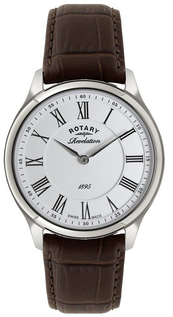 Rotary Revelation GS02965/05/21 Rotary Revelation GS02965/05/21Наручные часы<br>Швейцарские часы Rotary Revelation GS02965/05/21<br><br>Пол: Мужские<br>Страна-производитель: Швейцария<br>Механизм: Кварцевый<br>Материал корпуса: Сталь<br>Материал ремня/браслета: Кожа<br>Водозащита, диапазон: 20 - 100 м<br>Стекло: Сапфировое<br>Толщина корпуса: 11 мм<br>Стиль: Классика