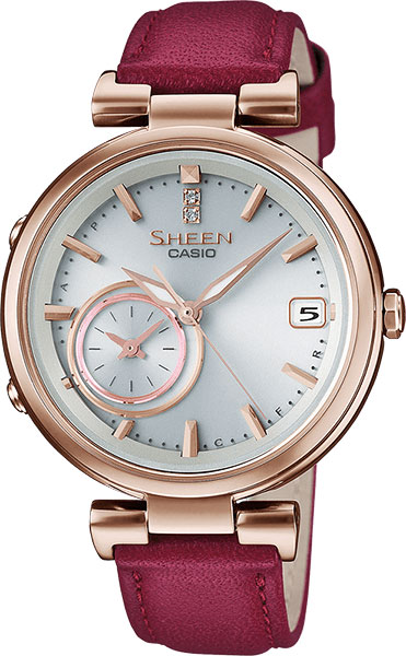 Casio Sheen SHB-100CGL-7A Casio Sheen SHB-100CGL-7AНаручные часы<br>Японские часы Casio Sheen SHB-100CGL-7A<br><br>Пол: Женские<br>Страна-производитель: Япония<br>Механизм: Кварцевый<br>Материал корпуса: Сталь<br>Материал ремня/браслета: Кожа<br>Водозащита, диапазон: None<br>Стекло: Минеральное<br>Толщина корпуса: 10,3 мм<br>Стиль: None
