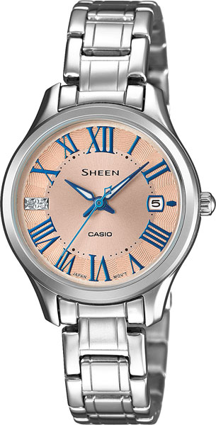 Casio Sheen SHE-4050D-9A Casio Sheen SHE-4050D-9AНаручные часы<br>Японские часы Casio Sheen SHE-4050D-9A<br><br>Пол: Женские<br>Страна-производитель: Япония<br>Механизм: Кварцевый<br>Материал корпуса: Сталь<br>Материал ремня/браслета: Сталь<br>Водозащита, диапазон: None<br>Стекло: Минеральное<br>Толщина корпуса: 8,5 мм<br>Стиль: None