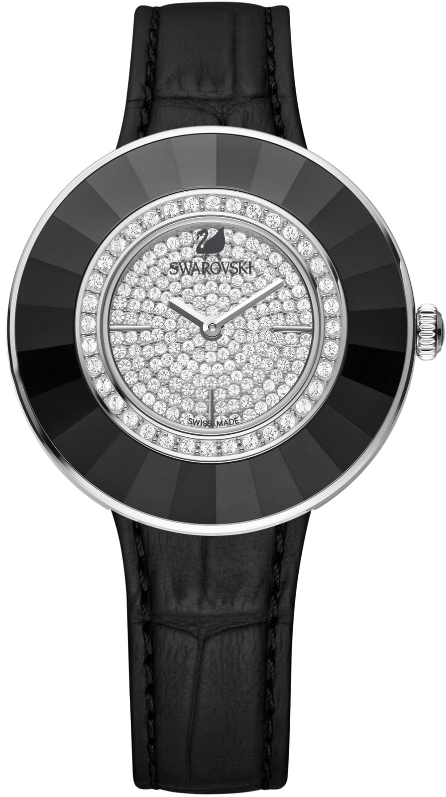 Swarovski Octea Dressy Black 5080506 Swarovski Octea Dressy Black 5080506Наручные часы<br>Швейцарские часы Swarovski Octea Dressy Black 5080506<br><br>Пол: Женские<br>Страна-производитель: Швейцария<br>Механизм: Кварцевый<br>Материал корпуса: Сталь<br>Материал ремня/браслета: Кожа<br>Водозащита, диапазон: 20 - 100 м<br>Стекло: Сапфировое<br>Толщина корпуса: 8мм<br>Стиль: Мода