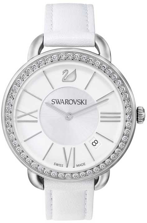 Swarovski Aila Day White 5095938 Swarovski Aila Day White 5095938Наручные часы<br>Швейцарские часы Swarovski Aila Day White 5095938<br><br>Пол: Женские<br>Страна-производитель: Швейцария<br>Механизм: Кварцевый<br>Материал корпуса: Сталь<br>Материал ремня/браслета: Кожа<br>Водозащита, диапазон: 20 - 100 м<br>Стекло: Минеральное<br>Толщина корпуса: 9мм<br>Стиль: Мода