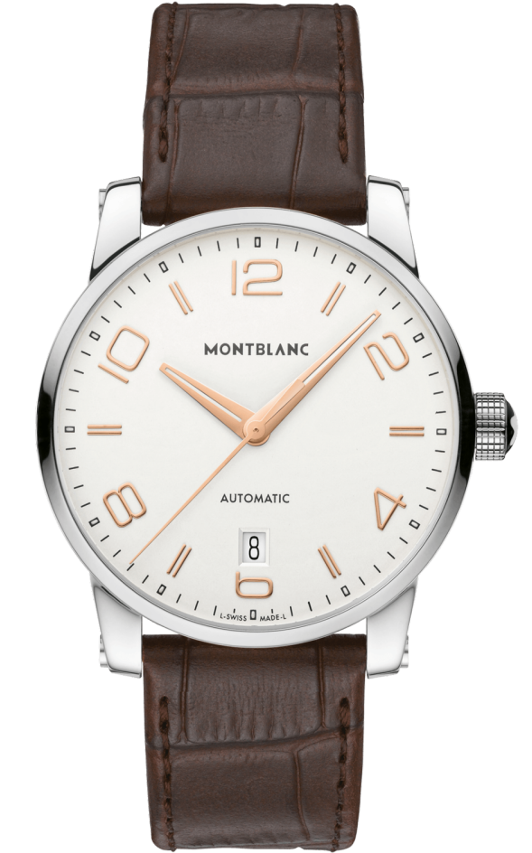 Montblanc TimeWalker 110340 Montblanc TimeWalker 110340Наручные часы<br>Швейцарские часы Montblanc TimeWalker Date Automatic 110340Модель TimeWalker Date Automatic обладает эмблематическими дизайнерскими особенностями коллекции TimeWalker с характерными скелетонизированными ушками. Неизменно актуальный элегантный мужской облик, переосмысленный для лучшей считываемости циферблат с переработанными цифрами и часовыми метками. Выпуклое сапфировое стекло с двойным антибликовым покрытием. Механизм - Montblanc MB 24.09 - механический с автоподзаводом, 28800 полуколебаний/час, 25 камней, около 42 часов запас хода. Диаметр корпуса - 39 мм. Ремешок из кожи аллигатора. Водозащита - 30 метров.<br><br>Пол: Мужские<br>Страна-производитель: Швейцария<br>Механизм: Механический<br>Материал корпуса: Сталь<br>Материал ремня/браслета: Кожа<br>Водозащита, диапазон: 20 - 100 м<br>Стекло: Сапфировое<br>Толщина корпуса: 9.5 мм<br>Стиль: Классика