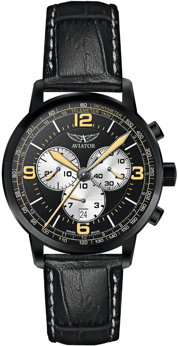 Aviator Kingcobra chrono V.2.16.5.098.4 Aviator Kingcobra chrono V.2.16.5.098.4Наручные часы<br>Швейцарские часы Aviator Kingcobra chrono V.2.16.5.098.4<br><br>Пол: Мужские<br>Страна-производитель: Швейцария<br>Механизм: Кварцевый<br>Материал корпуса: Сталь<br>Материал ремня/браслета: Кожа<br>Водозащита, диапазон: 100 - 150 м<br>Стекло: Сапфировое<br>Толщина корпуса: 12 мм<br>Стиль: Классика