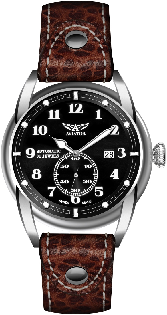 Aviator Bristol V.3.07.0.081.4 Aviator Bristol V.3.07.0.081.4Наручные часы<br>Швейцарские часы Aviator Bristol V.3.07.0.081.4Представленная модель входит в коллекцию Bristol. Это великолепные мужские часы. Материал корпуса часов — Сталь. Ремень — Кожа. В этой модели стоит Сапфировое стекло. Водозащита - 50 м.<br><br>Пол: мужские<br>Страна-производитель: Швейцария<br>Механизм: Механический<br>Материал корпуса: Сталь<br>Материал ремня/браслета: Кожа<br>Водозащита, диапазон: 20 - 100 м<br>Стекло: Сапфировое<br>Толщина корпуса: None<br>Стиль: None