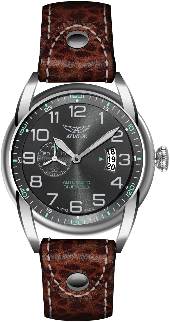Aviator Bristol Bulldog V.3.18.0.099.4 Aviator Bristol Bulldog V.3.18.0.099.4Наручные часы<br>Швейцарские часы Aviator Bristol Bulldog V.3.18.0.099.4<br><br>Пол: Мужские<br>Страна-производитель: Швейцария<br>Механизм: Механический<br>Материал корпуса: Сталь<br>Материал ремня/браслета: Кожа<br>Водозащита, диапазон: 20 - 100 м<br>Стекло: Сапфировое<br>Толщина корпуса: 13 мм<br>Стиль: Классика