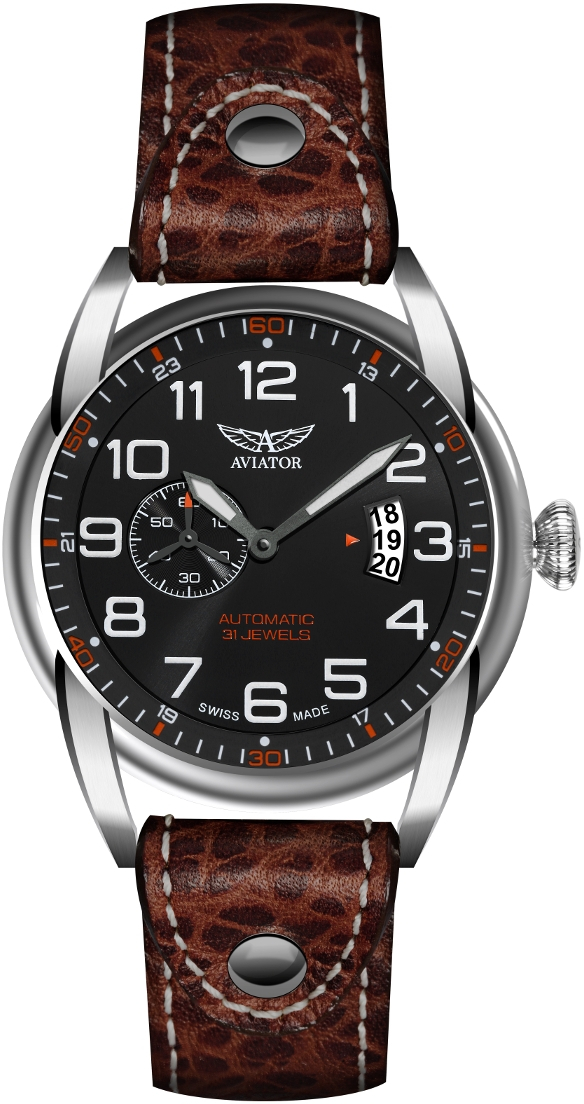Aviator Bristol Bulldog V.3.18.0.100.4 Aviator Bristol Bulldog V.3.18.0.100.4Наручные часы<br>Швейцарские часы Aviator Bristol Bulldog V.3.18.0.100.4<br><br>Пол: Мужские<br>Страна-производитель: Швейцария<br>Механизм: Механический<br>Материал корпуса: Сталь<br>Материал ремня/браслета: Кожа<br>Водозащита, диапазон: 20 - 100 м<br>Стекло: Сапфировое<br>Толщина корпуса: 13 мм<br>Стиль: Классика