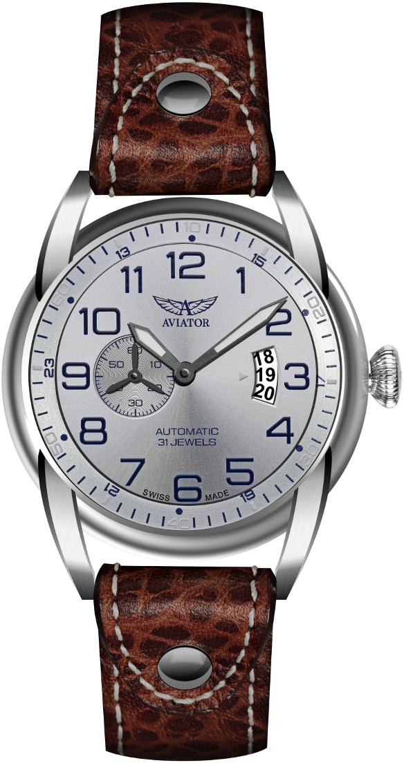 Aviator Bristol Bulldog V.3.18.0.101.4 Aviator Bristol Bulldog V.3.18.0.101.4Наручные часы<br>Швейцарские часы Aviator Bristol Bulldog V.3.18.0.101.4<br><br>Пол: Мужские<br>Страна-производитель: Швейцария<br>Механизм: Механический<br>Материал корпуса: Сталь<br>Материал ремня/браслета: Кожа<br>Водозащита, диапазон: 20 - 100 м<br>Стекло: Сапфировое<br>Толщина корпуса: 13 мм<br>Стиль: Классика