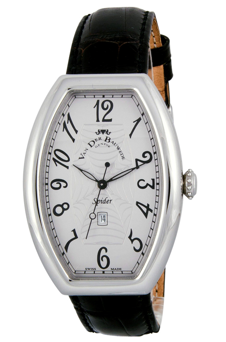 Van Der Bauwede SPIDER MYSTIC cal.80 2801010541100 Van Der Bauwede SPIDER MYSTIC cal.80 2801010541100Наручные часы<br>Швейцарские часы Van Der Bauwede SPIDER MYSTIC cal.80 2801010541100Часы входят в модельный ряд коллекции SPIDER MYSTIC cal.80. Это стильные мужские часы. Материал корпуса часов — сталь. Стекло - сапфировое. Водозащита этой модели 30 м. Основной цвет циферблата серый. Циферблат модели содержит часы, минуты, секунды. В данной модели используются следующие усложнения: дата, .<br><br>Пол: Мужские<br>Страна-производитель: Швейцария<br>Механизм: Кварцевый<br>Материал корпуса: Сталь<br>Материал ремня/браслета: Кожа<br>Водозащита, диапазон: 20 - 100 м<br>Стекло: Сапфировое<br>Толщина корпуса: None<br>Стиль: Мода