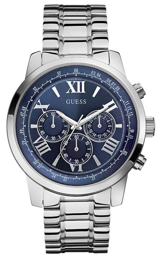 Guess Dress Steel W0379G3 Guess Dress Steel W0379G3Наручные часы<br>Американские часы Guess Dress Steel W0379G3<br><br>Пол: Мужские<br>Страна-производитель: США<br>Механизм: Кварцевый<br>Материал корпуса: Сталь<br>Материал ремня/браслета: Сталь<br>Водозащита, диапазон: 20 - 100 м<br>Стекло: Минеральное<br>Толщина корпуса: 12 мм<br>Стиль: Классика