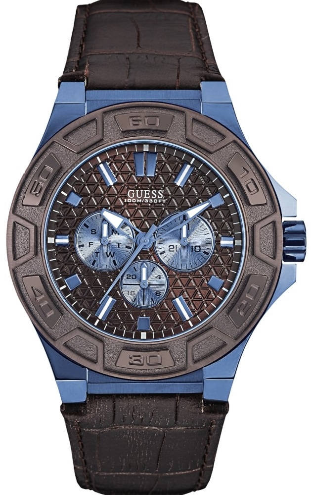 Guess Sport Steel W0674G5 Guess Sport Steel W0674G5Наручные часы<br>Американские часы Guess Sport Steel W0674G5<br><br>Пол: Мужские<br>Страна-производитель: США<br>Механизм: Кварцевый<br>Материал корпуса: Сталь + PVD<br>Материал ремня/браслета: Кожа<br>Водозащита, диапазон: 20 - 100 м<br>Стекло: Минеральное<br>Толщина корпуса: 13 мм<br>Стиль: Мода