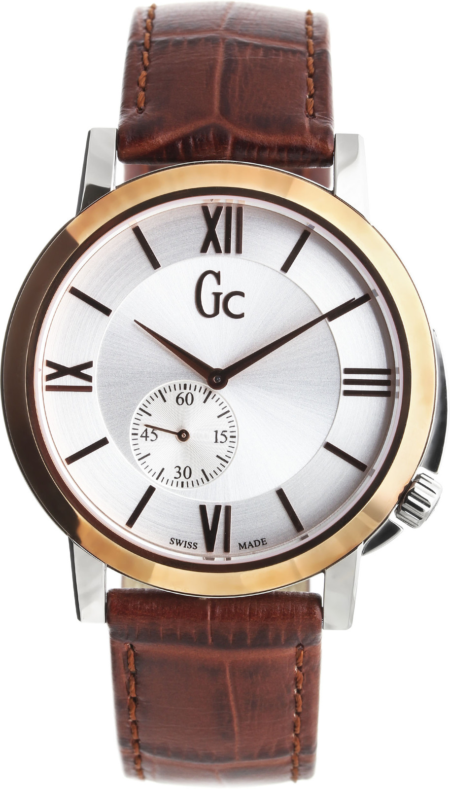 Gc Classic X59001G1S Gc Classic X59001G1SНаручные часы<br>Швейцарские часы Gc Classic X59001G1SДанная модель входит в коллекцию Classic. Это мужские часы. Материал корпуса часов — сталь. Циферблат часов защищает сапфировое стекло. Водозащита этой модели 50 м.<br><br>Пол: Мужские<br>Страна-производитель: Швейцария<br>Механизм: Кварцевый<br>Материал корпуса: Сталь<br>Материал ремня/браслета: Кожа<br>Водозащита, диапазон: 20 - 100 м<br>Стекло: Сапфировое<br>Толщина корпуса: None<br>Стиль: None