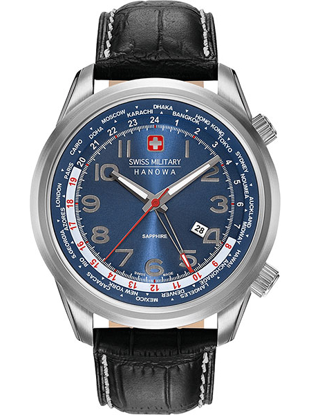 Hanowa Swiss Military Worldtimer 06-4293.04.003 Hanowa Swiss Military Worldtimer 06-4293.04.003Наручные часы<br>Швейцарские часы Hanowa Swiss Military Worldtimer 06-4293.04.003<br><br>Для кого?: Мужские<br>Страна-производитель: Швейцария<br>Механизм: Кварцевый<br>Материал корпуса: Сталь<br>Материал ремня/браслета: Кожа<br>Водозащита, диапазон: None<br>Стекло: Сапфировое<br>Толщина корпуса: None<br>Стиль: None