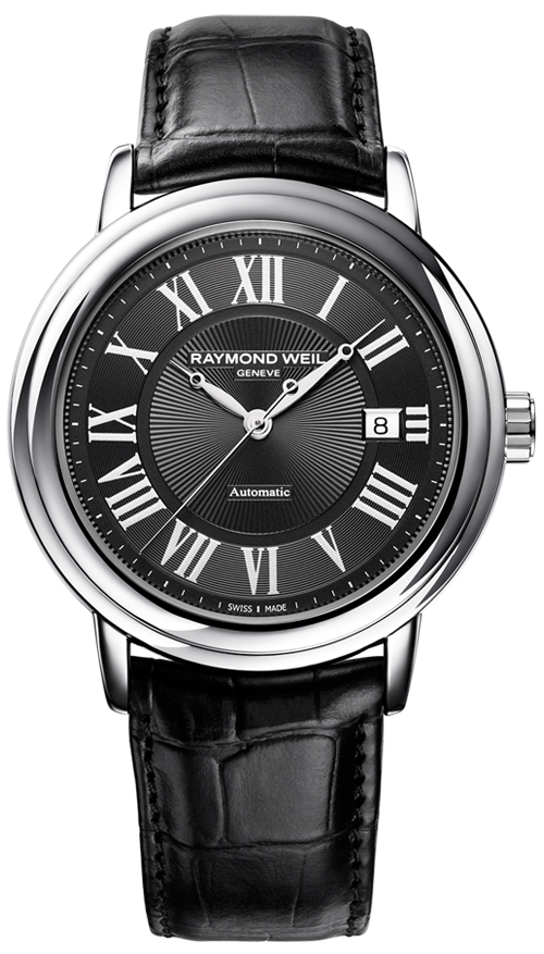 Raymond Weil Maestro 2847-STC-00209 Raymond Weil Maestro 2847-STC-00209Наручные часы<br>Швейцарские часы Raymond Weil Maestro 2847-STC-00209Модель входит в коллекцию Maestro. Это великолепные мужские часы. Материал корпуса часов — сталь. Циферблат часов защищает сапфировое стекло. Часы этой модели обладают водозащитой 50 м.<br><br>Для кого?: Мужские<br>Страна-производитель: Швейцария<br>Механизм: Механический<br>Материал корпуса: Сталь<br>Материал ремня/браслета: Кожа<br>Водозащита, диапазон: 20 - 100 м<br>Стекло: Сапфировое<br>Толщина корпуса: None<br>Стиль: None