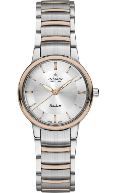 Atlantic Seashell 26355.43.21R Atlantic Seashell 26355.43.21RНаручные часы<br>Швейцарские часы Atlantic Seashell 26355.43.21R<br><br>Для кого?: Женские<br>Страна-производитель: Швейцария<br>Механизм: Кварцевый<br>Материал корпуса: Сталь<br>Материал ремня/браслета: Сталь<br>Водозащита, диапазон: 20 - 100 м<br>Стекло: Сапфировое<br>Толщина корпуса: 7 мм<br>Стиль: Классика