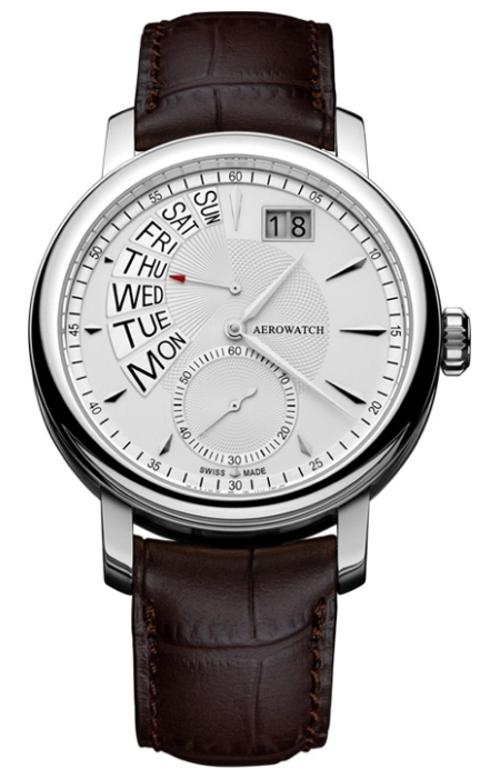 Aerowatch Renaissance 46941 AA01 Aerowatch Renaissance 46941 AA01Наручные часы<br>Швейцарские часы Aerowatch Renaissance 46941 AA01<br><br>Для кого?: Мужские<br>Страна-производитель: Швейцария<br>Механизм: Кварцевый<br>Материал корпуса: Сталь<br>Материал ремня/браслета: Кожа<br>Водозащита, диапазон: 20 - 100 м<br>Стекло: Сапфировое<br>Толщина корпуса: 11 мм<br>Стиль: Классика