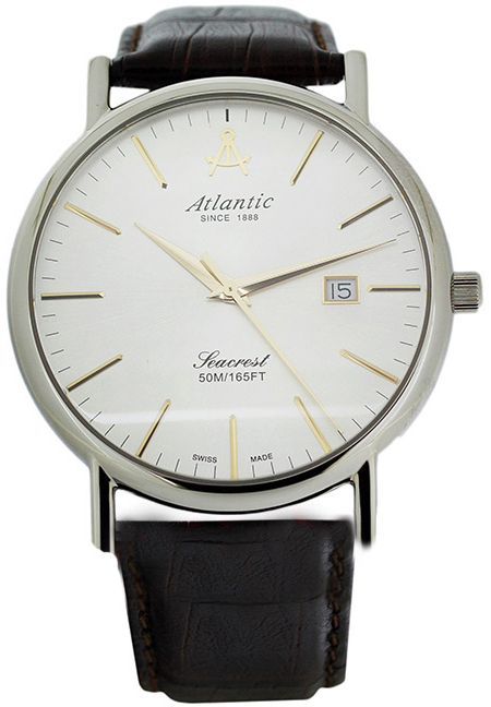 Atlantic Seacrest 50354.41.21G Atlantic Seacrest 50354.41.21GНаручные часы<br>Швейцарские часы Atlantic Seacrest 50354.41.21G<br><br>Для кого?: Мужские<br>Страна-производитель: Швейцария<br>Механизм: Кварцевый<br>Материал корпуса: Сталь<br>Материал ремня/браслета: Кожа<br>Водозащита, диапазон: 20 - 100 м<br>Стекло: Сапфировое<br>Толщина корпуса: 6 мм<br>Стиль: Классика
