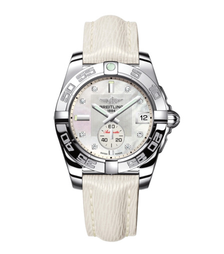 Breitling Galactic 36 Automatic A3733012/A717/236X Breitling Galactic 36 Automatic A3733012/A717/236XНаручные часы<br>Швейцарские часы Breitling Galactiс 36 Automatic A3733012/A717/236XЧасы Galactic 36 Automatic, разработанные для женщин, желающих насладиться утонченной роскошью и бескомпромиссным техническим совершенством, отличаются своим большим размером, но тем не менее смотрятся на руке чрезвычайно элегантно. Корпус, изготовленный из стали. Изысканно оформленный циферблат c бриллиантами придаёт им особый шик и эффектность. Механизм - Breitling 37 - механический с модулем автоподзавода, 28800 полуколебаний/час, 25 камней, сертифицированный хронометр C.O.S.C., запас хода мин. 42 часа. Сапфировое стекло с двойным антибликовым покрытием. Водозащита - 100 м. Ремень - кожа рептилии. Диаметр корпуса 36 мм.<br><br>Для кого?: Женские<br>Страна-производитель: Швейцария<br>Механизм: Механический<br>Материал корпуса: Сталь<br>Материал ремня/браслета: Кожа<br>Водозащита, диапазон: 100 - 150 м<br>Стекло: Сапфировое<br>Толщина корпуса: 12,30 мм<br>Стиль: Классика