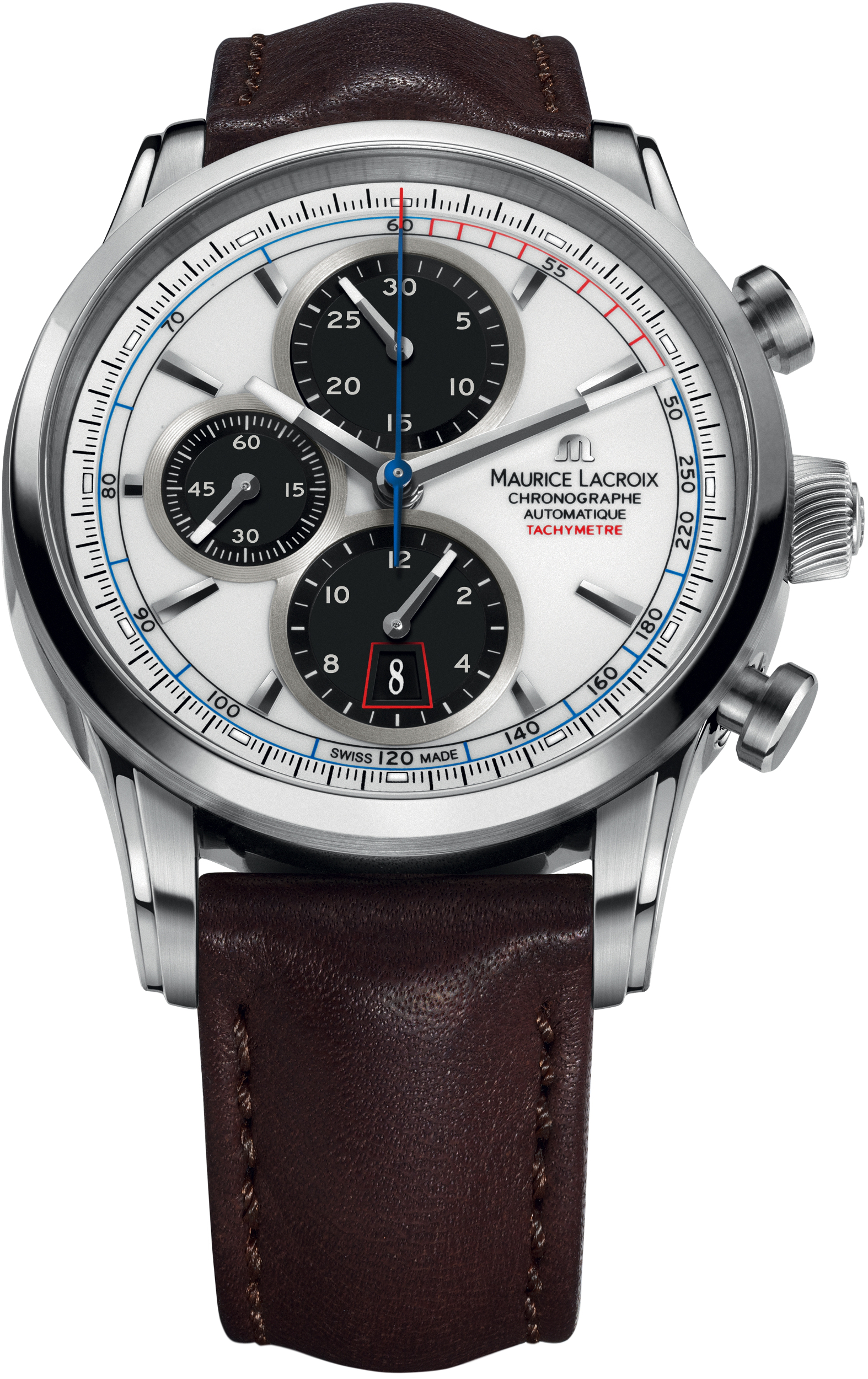Maurice Lacroix Pontos Chronographe Retro PT6288-SS001-130-2 Maurice Lacroix Pontos Chronographe Retro PT6288-SS001-130-2Наручные часы<br>Швейцарские часы Maurice Lacroix Pontos Chronographe Retro PT6288-SS001-130-2<br><br>Для кого?: Мужские<br>Страна-производитель: Швейцария<br>Механизм: Механический<br>Материал корпуса: Сталь<br>Материал ремня/браслета: Кожа<br>Водозащита, диапазон: None<br>Стекло: Сапфировое<br>Толщина корпуса: None<br>Стиль: None