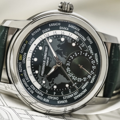 Новинка от Frederique Constant: зелёные часы Worldtimer. 