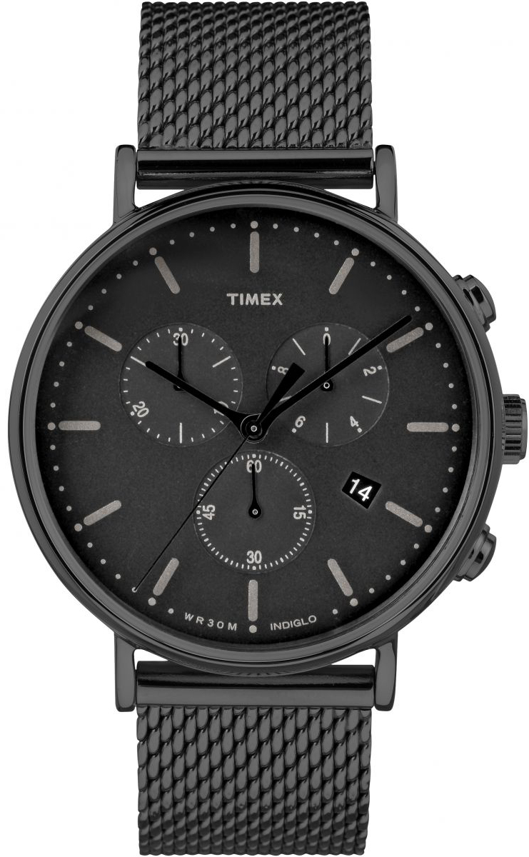 timex fairfield chronograph black